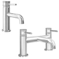 Chrome Basin Mixer Tap with Bath Filler - Dual Handle Options