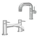 Chrome Side Lever Basin Mixer Tap with Bath Filler - Dual Handle Options