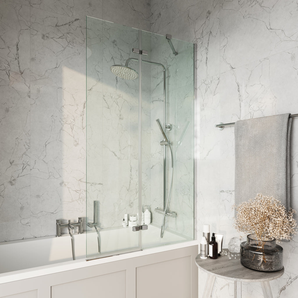 Chrome Basin Mixer and Freestanding Bath Shower Mixer and Unslotted Basin and Bath Waste and Pivot Bath Screen
