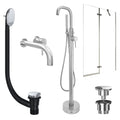 Chrome Wall Mounted Basin Mixer Tap, Freestanding Bath Shower Mixer and Universal Basin and Bath Waste and Pivot Bath Screen