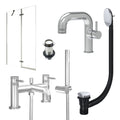 Chrome Side Lever Basin Mixer Tap, Bath Shower Mixer with Unslotted Basin and Bath Waste and Pivot Bath Screen