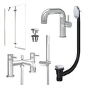 Chrome Side Lever Basin Mixer Tap, Bath Shower Mixer with Universal Basin and Bath Waste and Pivot Bath Screen
