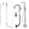 Chrome Side Lever Basin Mixer Tap, Freestanding Bath Shower Mixer and Slotted Basin and Bath Waste and Pivot Bath Screen