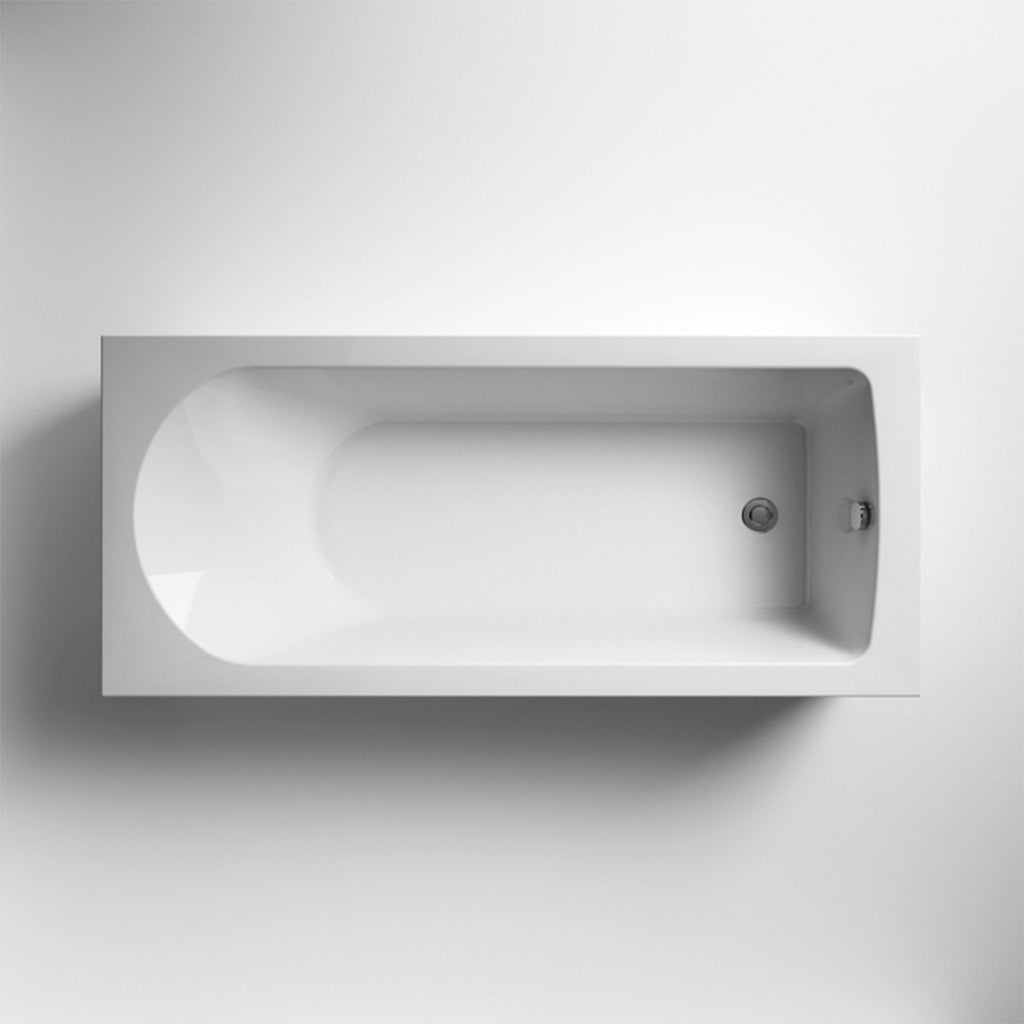 Waterproof 500mm Vanity Unit with Single Ended Bath and Waterproof Front Panel - Gloss White
