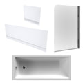 Single Ended Bath, Gloss White Panels & Chrome Profile Bath Screen