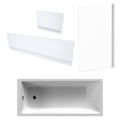 Single Ended Bath, Gloss White Panels & Chrome Profile Bath Screen