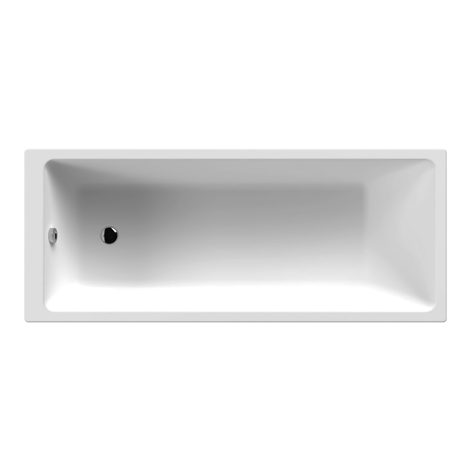 Single Ended Bath, Gloss White Panels & Chrome Profile Bath Screen