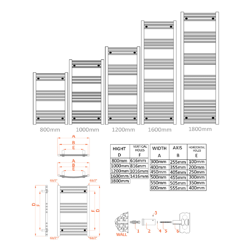 Reina Capo Flat Chrome Bathroom Heated Towel Rail 1200 x 600mm - Stylish Mild Steel Ladder Radiator