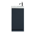 Fluted Mini Cloakroom Vanity Unit with Basin Floor Standing Soft Close Door Integrated Storage - Midnight Shadow