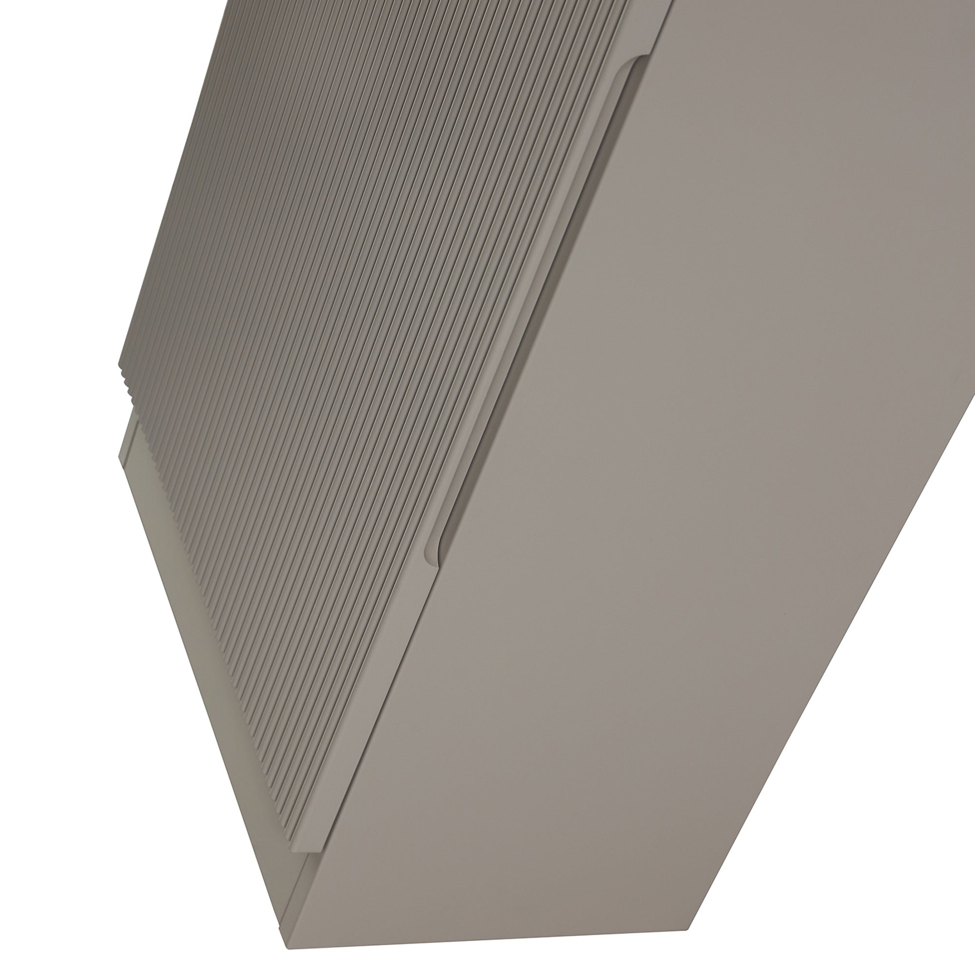 Fluted Mini Cloakroom Vanity Unit with Basin Floor Standing Soft Close Door Integrated Storage - Soft Coffee