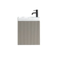 Fluted Mini Cloakroom Vanity Unit with Basin Wall Hung Soft Close Door Integrated Storage - Soft Coffee
