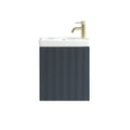 Fluted Mini Cloakroom Vanity Unit with Basin Wall Hung Soft Close Door Integrated Storage - Midnight Shadow