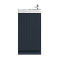 Fluted Mini Cloakroom Vanity Unit Basin Floor Standing with Chrome Tap and Waste - Midnight Shadow