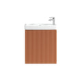 Fluted Mini Cloakroom Vanity Unit Basin Wall Mounted with Chrome Tap and Waste - Bruciata Orange