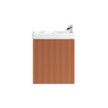 Fluted Mini Cloakroom Vanity Unit Basin Wall Mounted with Chrome Tap and Waste - Bruciata Orange
