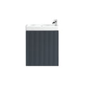Fluted Mini Cloakroom Vanity Unit Basin Wall Mounted with Chrome Tap and Waste - Midnight Shadow