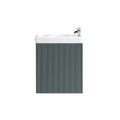 Fluted Mini Cloakroom Vanity Unit Basin Wall Mounted with Chrome Tap and Waste - Smoked Sage
