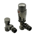 Reina Modal Angled Thermostatic Radiator Valves - Oiled Bronze
