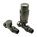 Reina Modal Straight Thermostatic Radiator Valves - Oiled Bronze