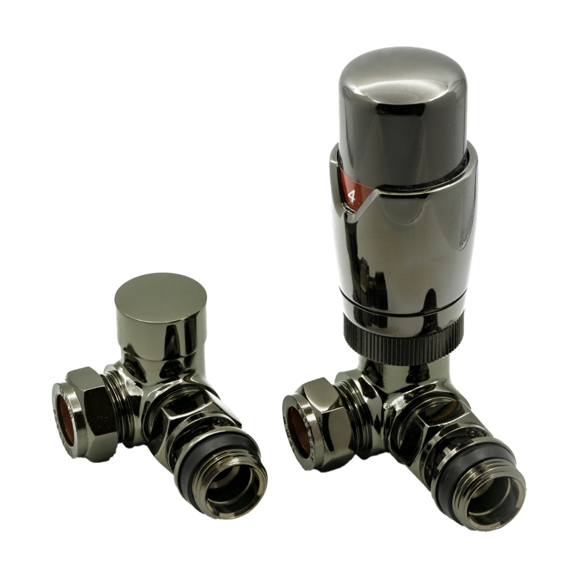 Reina Modal Corner Thermostatic Radiator Valves - Oiled Bronze