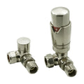 Reina Modal Corner Thermostatic Radiator Valves - Brushed Steel