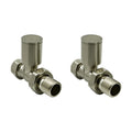 Reina Portland Round Straight Manual Radiator Valves - Brushed Steel