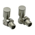 Reina Portland Round Angled Manual Radiator Valves - Brushed Steel