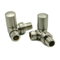Reina Crova Corner Manual Radiator Valves - Brushed Steel
