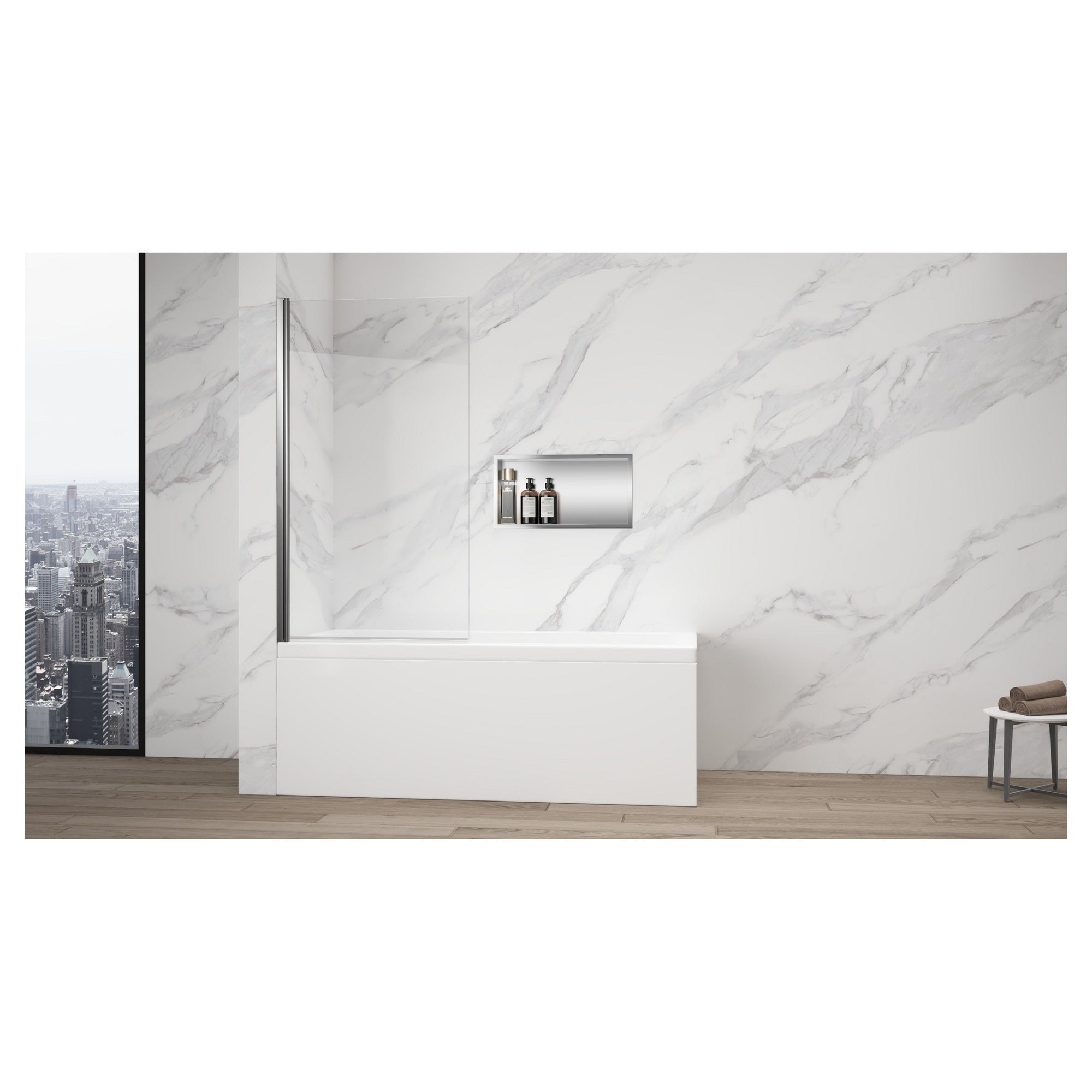 Recessed Shower Niche in Stainless Steel 300mm x 600mm - Solid Stainless Steel Wet Room Storage