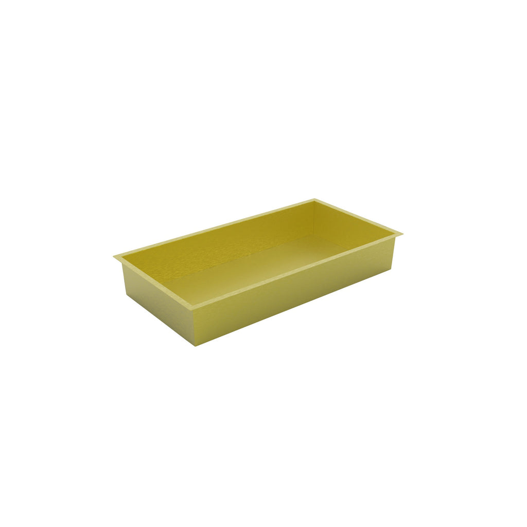 Recessed Shower Niche in Brushed Brass 300mm x 600mm - Solid Stainless Steel Wet Room Storage