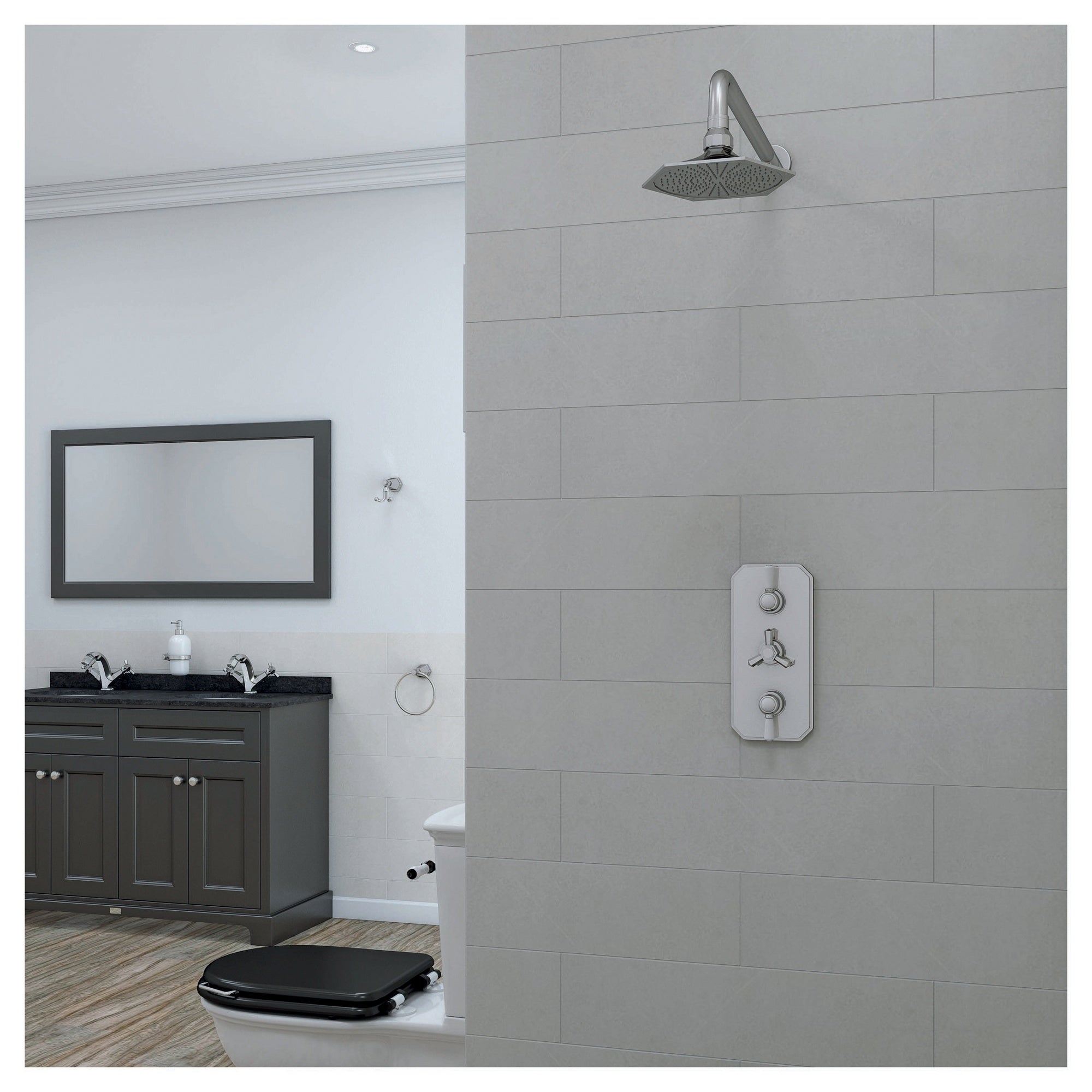 RAK Washington Traditional 3 Outlet Thermostatic Valve - Chrome