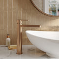Vela High Rise Mono Basin Mixer Brushed Bronze Contemporary 1 Tap Hole