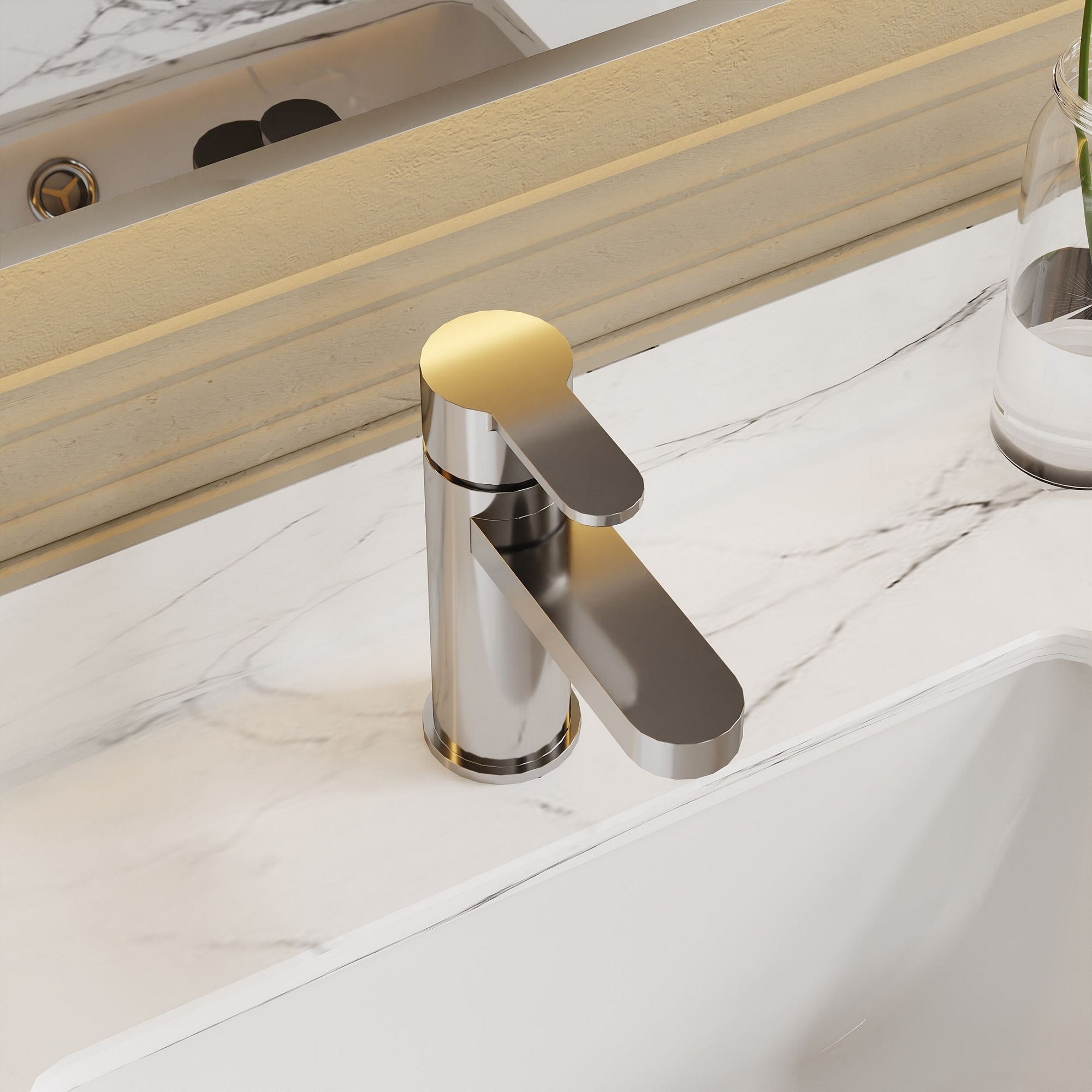Vela Mono Basin Mixer Chrome Contemporary 1 Tap Hole With Waste