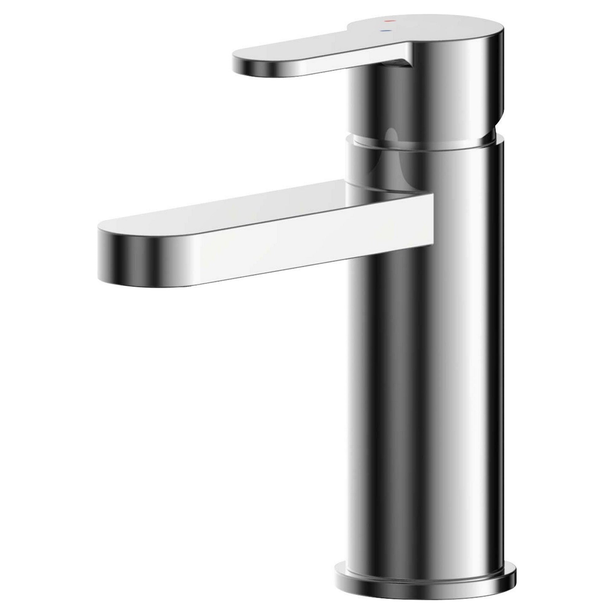 Vela Mono Basin Mixer Chrome Contemporary 1 Tap Hole With Waste