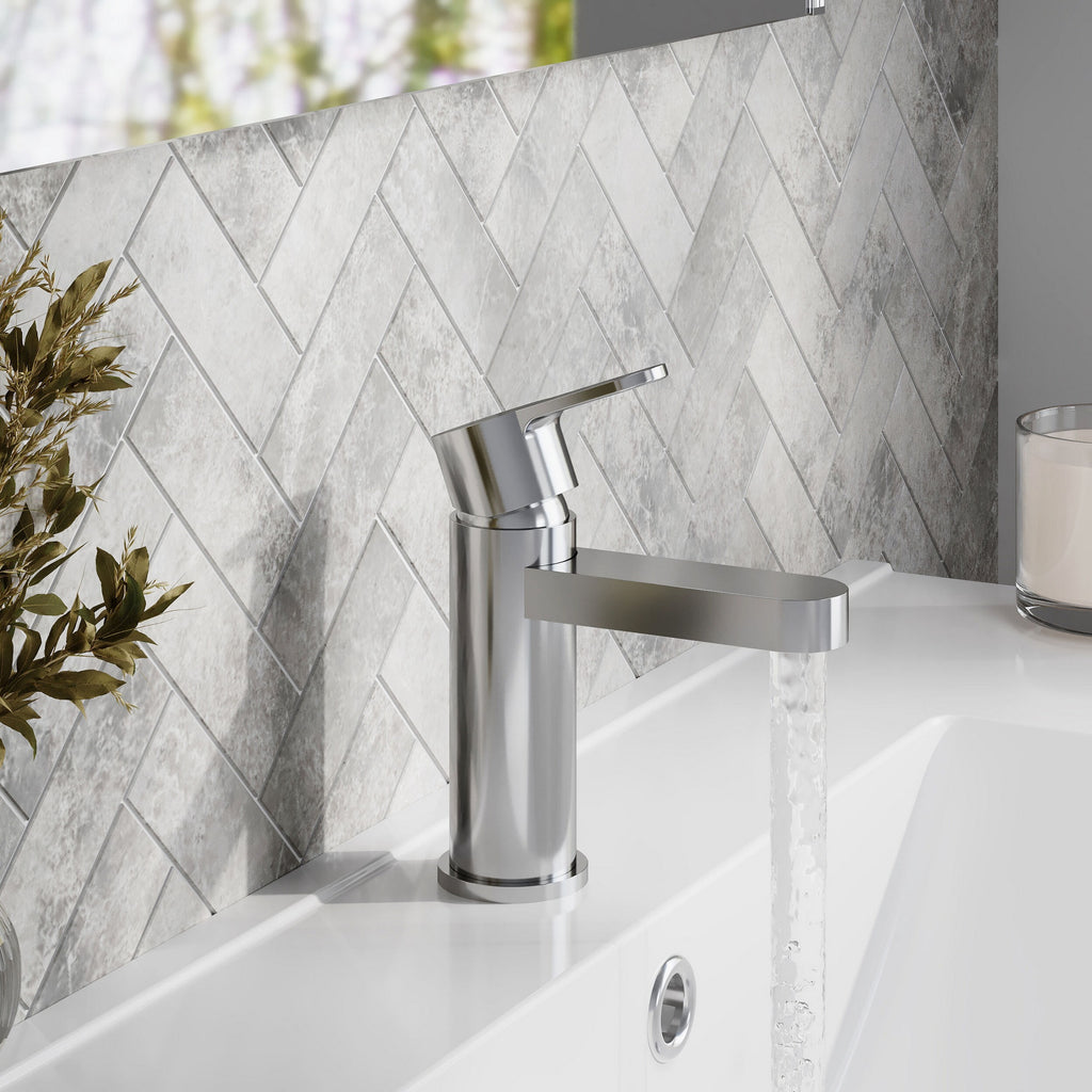 Vela Mini Basin Mixer Chrome Contemporary 1 Tap Hole With Waste