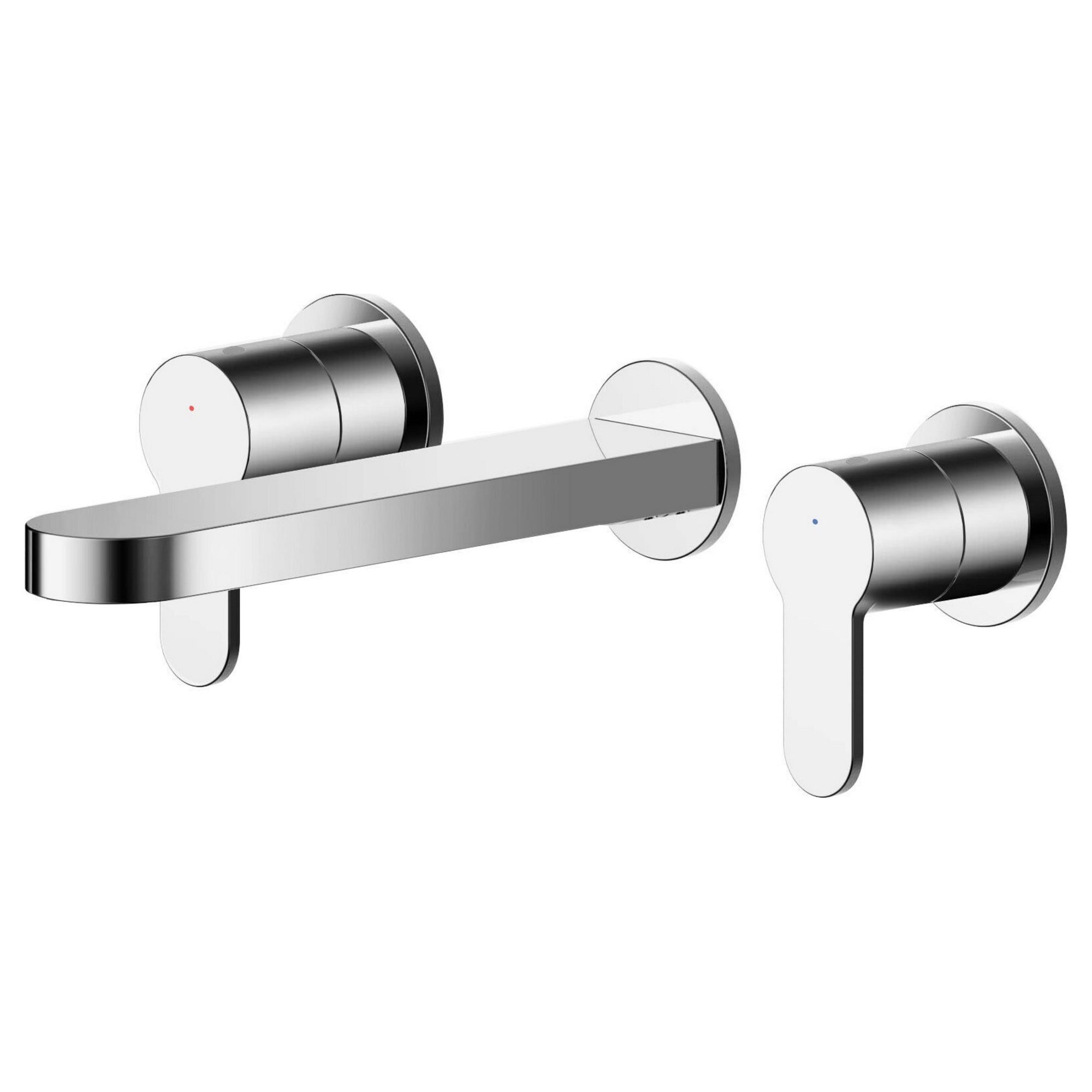Vela Wall Mounted 3 Tap Hole Basin Mixer Chrome Contemporary