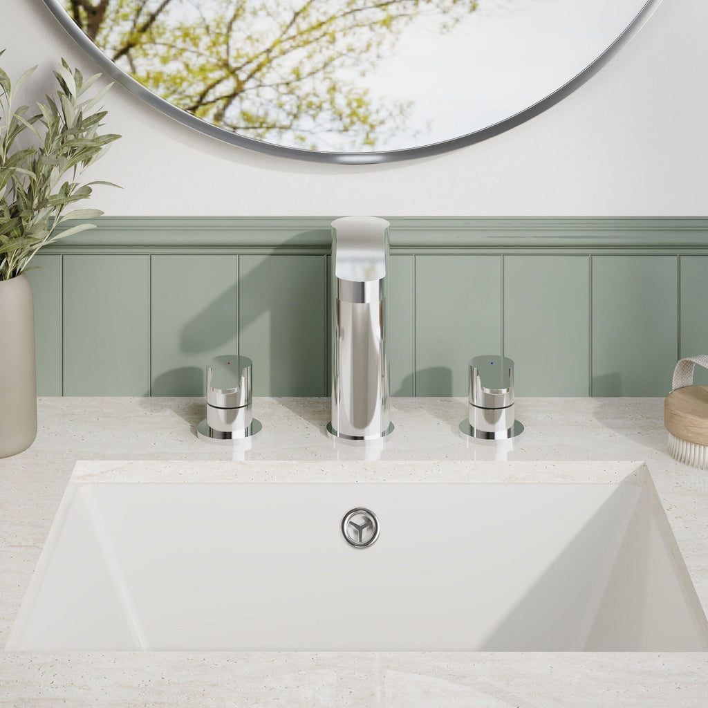 Vela Deck Mounted 3 Tap Hole Basin Mixer With Waste Chrome Contemporary