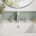 Vela Deck Mounted 3 Tap Hole Basin Mixer With Waste Chrome Contemporary