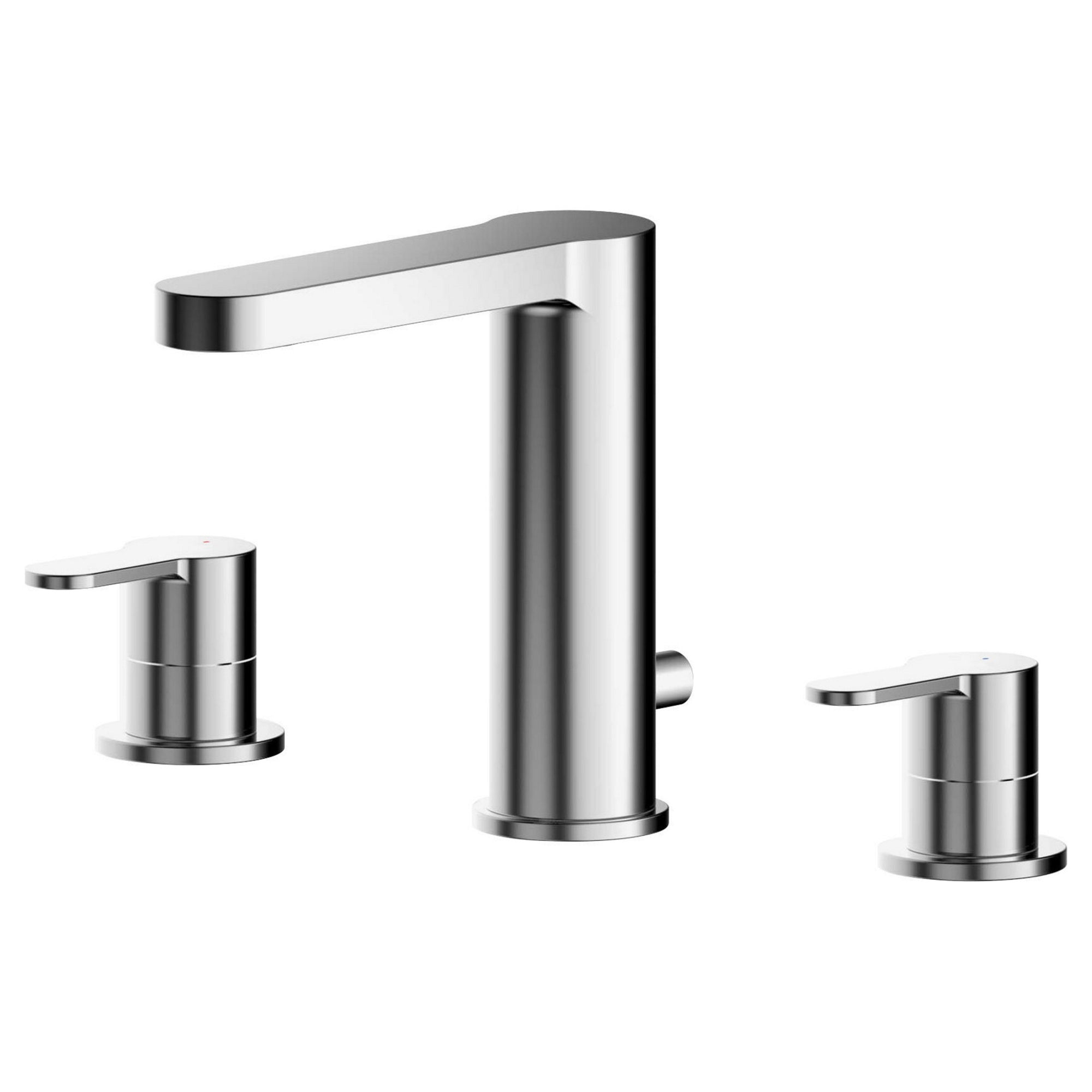 Vela Deck Mounted 3 Tap Hole Basin Mixer With Waste Chrome Contemporary