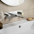 Vela Wall Mounted 3 Tap Hole Basin Mixer With Plate Chrome Contemporary