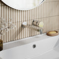 Vela Wall Mounted 2 Tap Hole Basin Mixer Chrome Contemporary