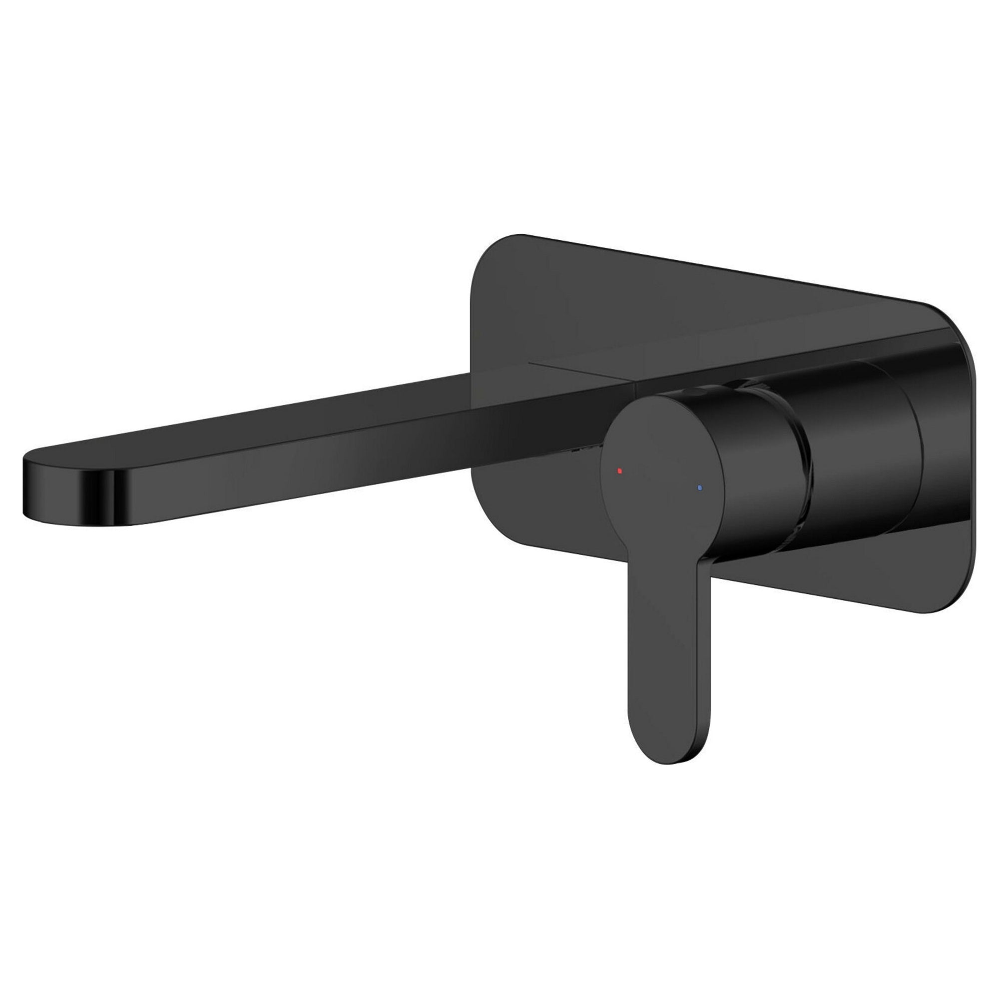 Vela Wall Mounted 2 Tap Hole Basin Mixer With Plate Matt Black
