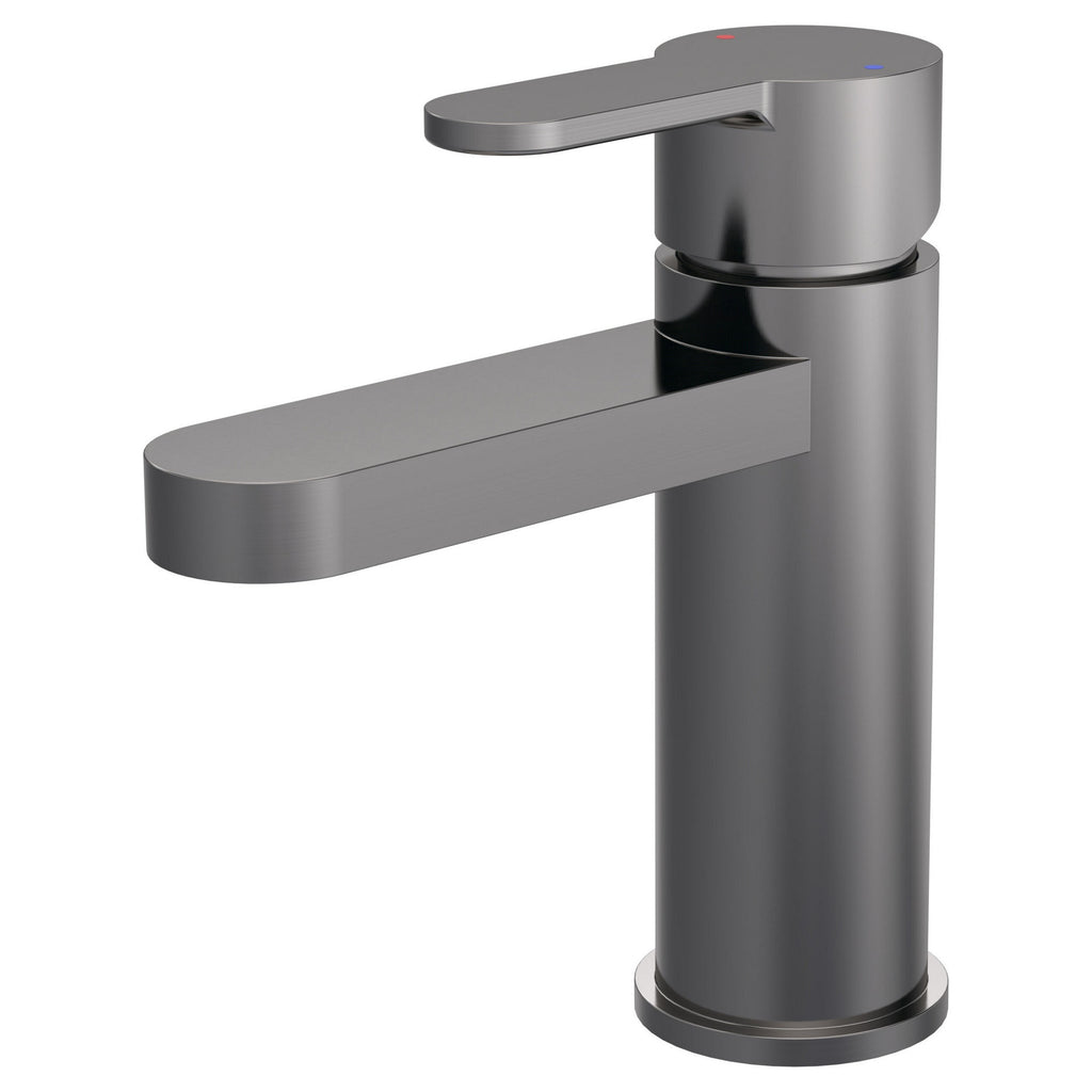 Vela Mono Basin Mixer Brushed Pewter Contemporary 1 Tap Hole With Waste