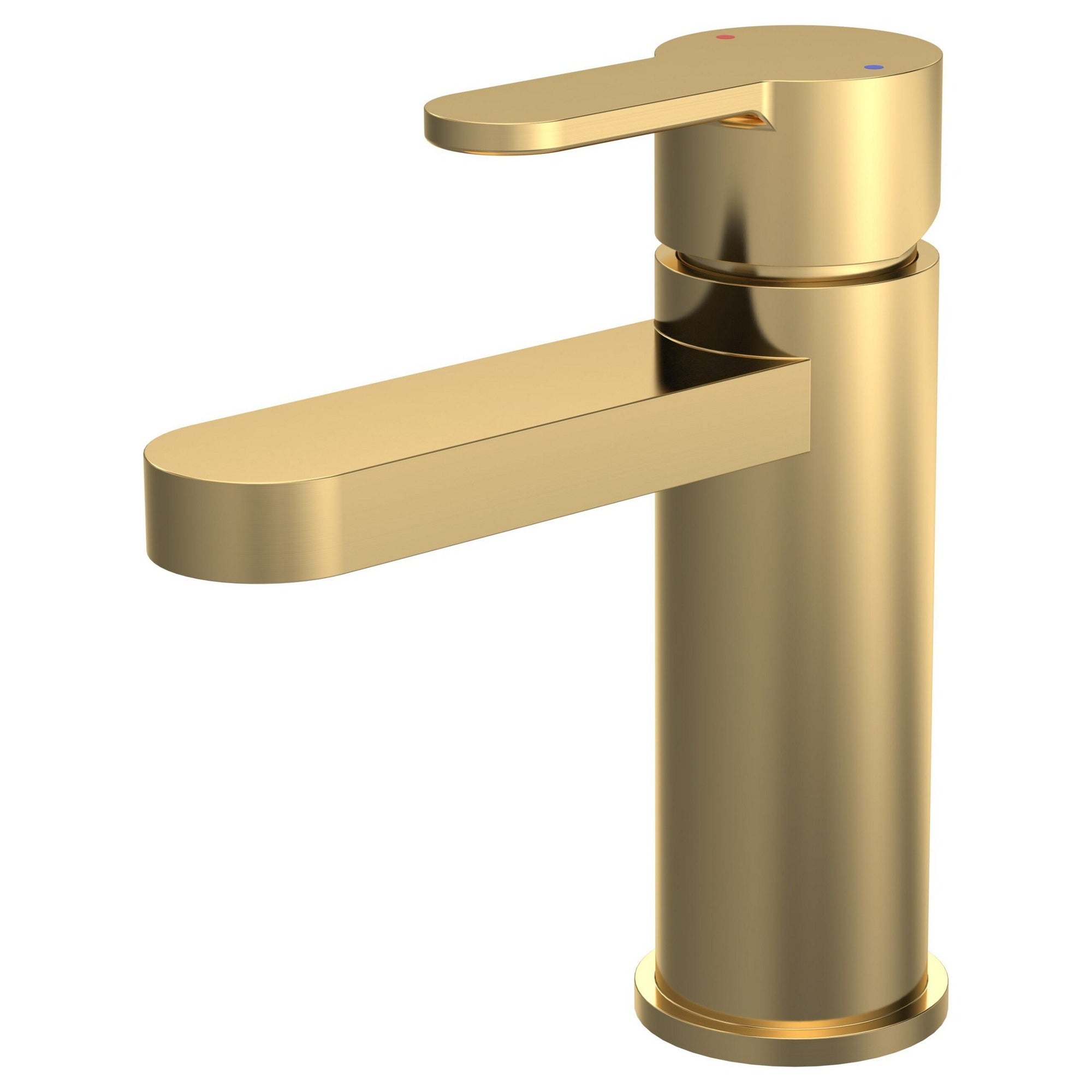Vela Mono Basin Mixer Brushed Brass Contemporary 1 Tap Hole With Waste