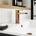 Lumina Mono Basin Mixer Push Button Waste Brushed Bronze Contemporary