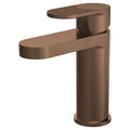 Aura Fluted Mono Basin Mixer Push Button Waste Brushed Bronze Contemporary