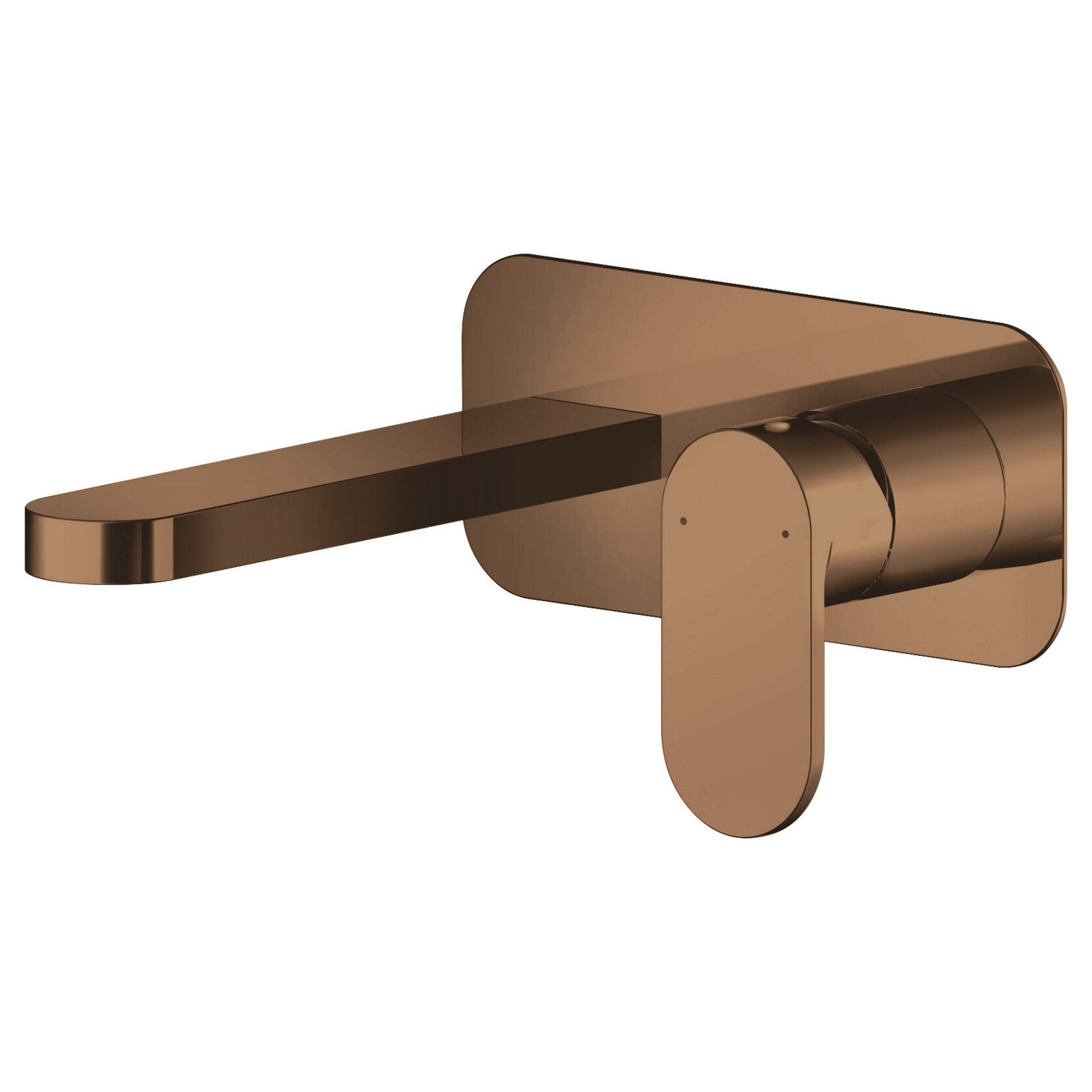 Lumina Wall Mounted 2 Tap Hole Basin Mixer Plate Brushed Bronze Contemporary