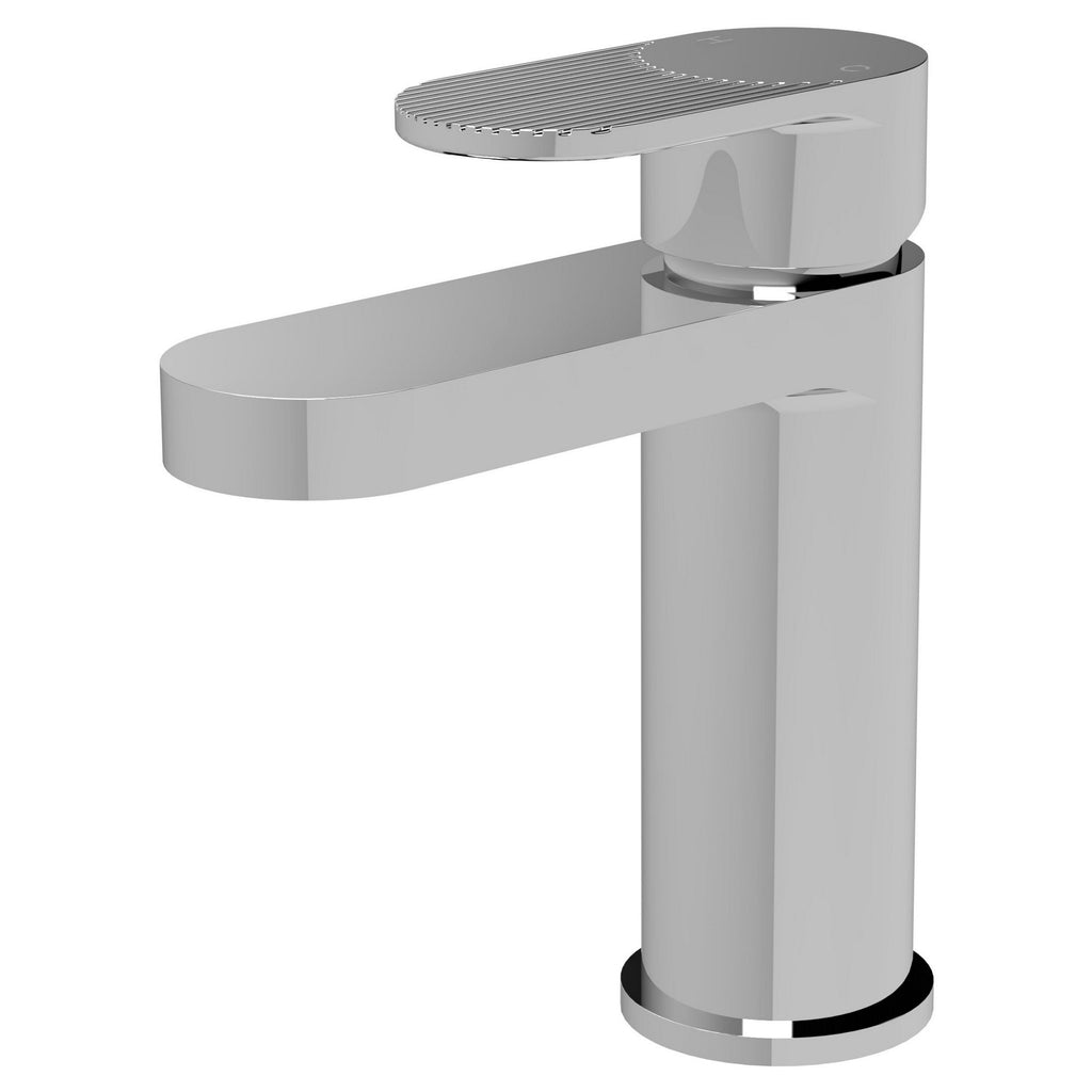 Lumina Mono Basin Mixer Push Button Waste Chrome Contemporary