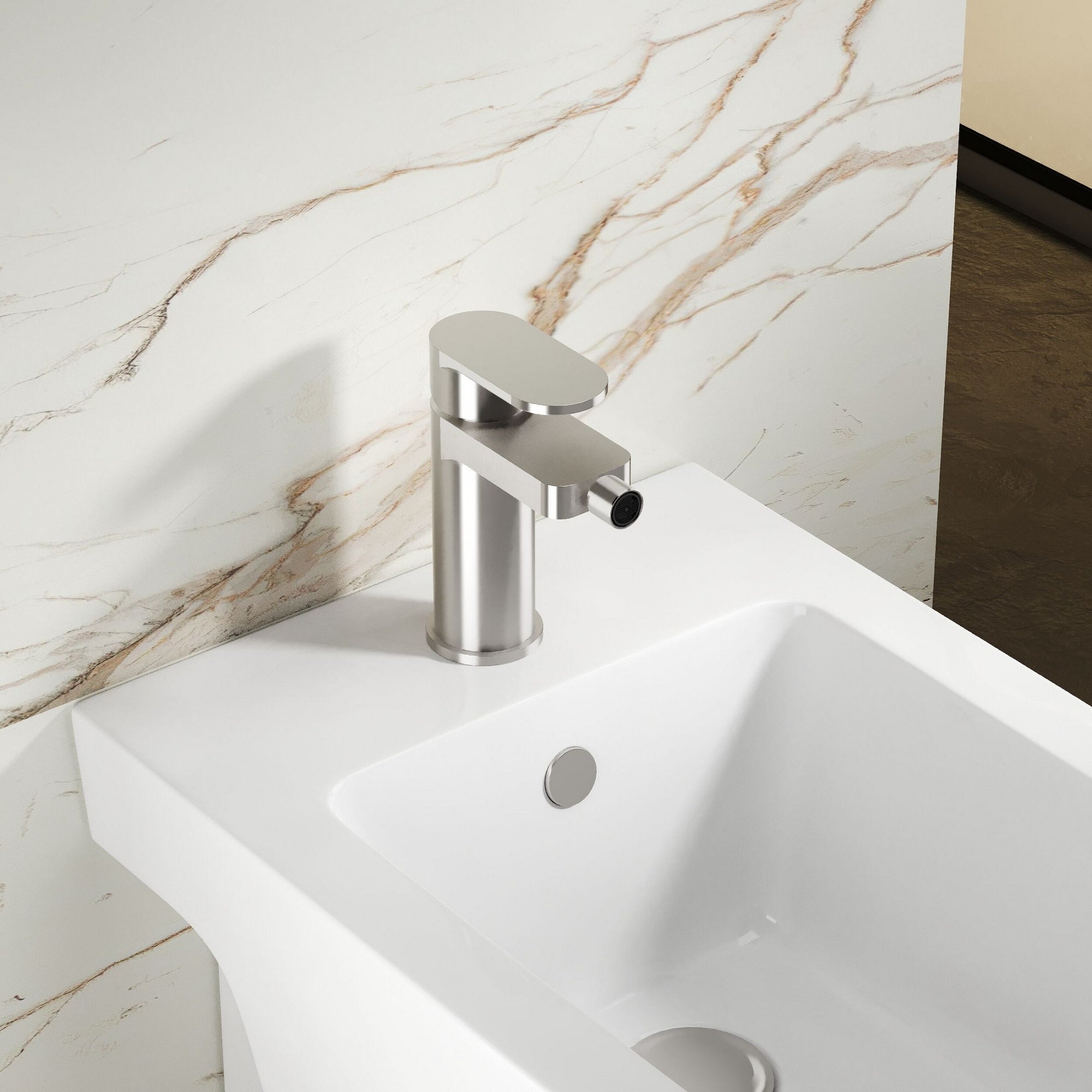 Lumina Mono Bidet Mixer Pop Up Waste Chrome Contemporary