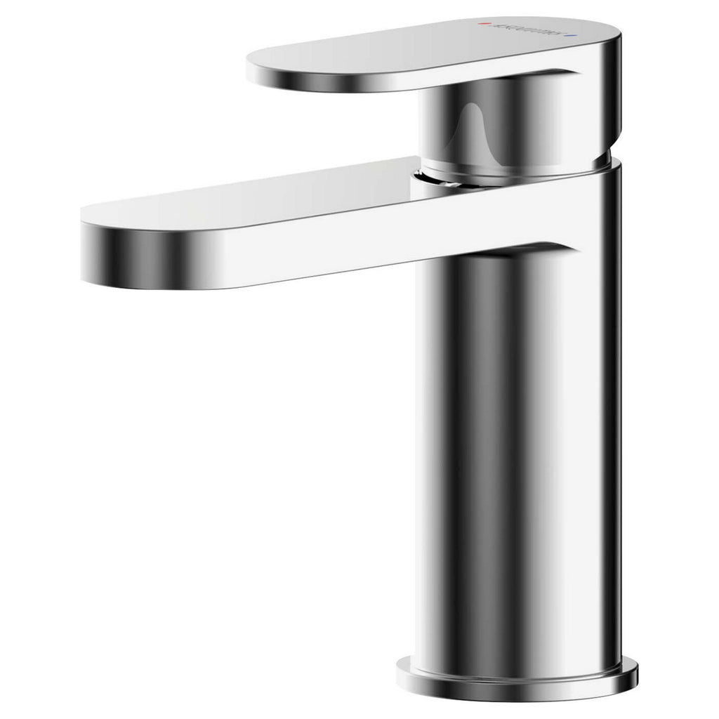 Lumina Mini Basin Mixer Push Button Waste Chrome Contemporary